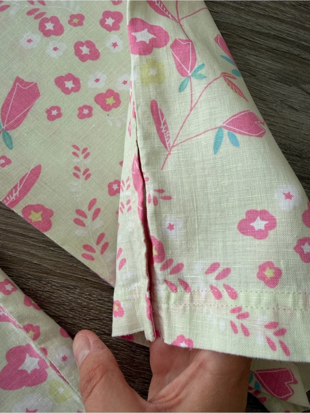 Sigrid Olsen Linen Pink Floral Crop Pants Size 12